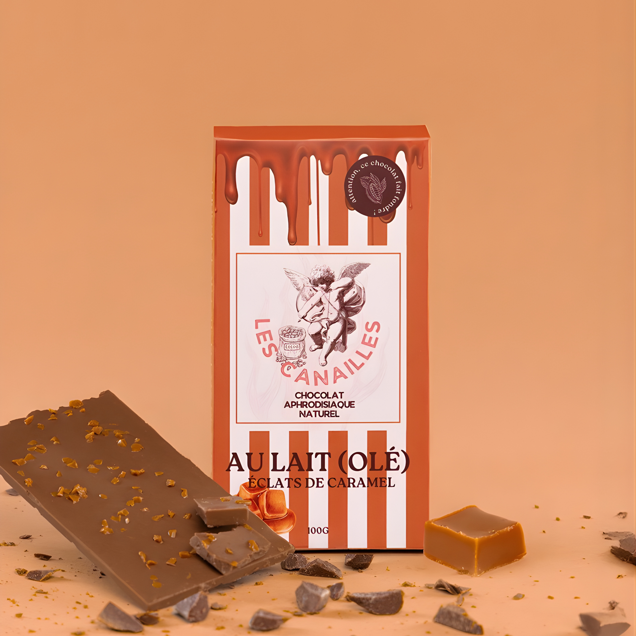 Tablette chocolat au lait éclats de caramel - Aphrodisiaque