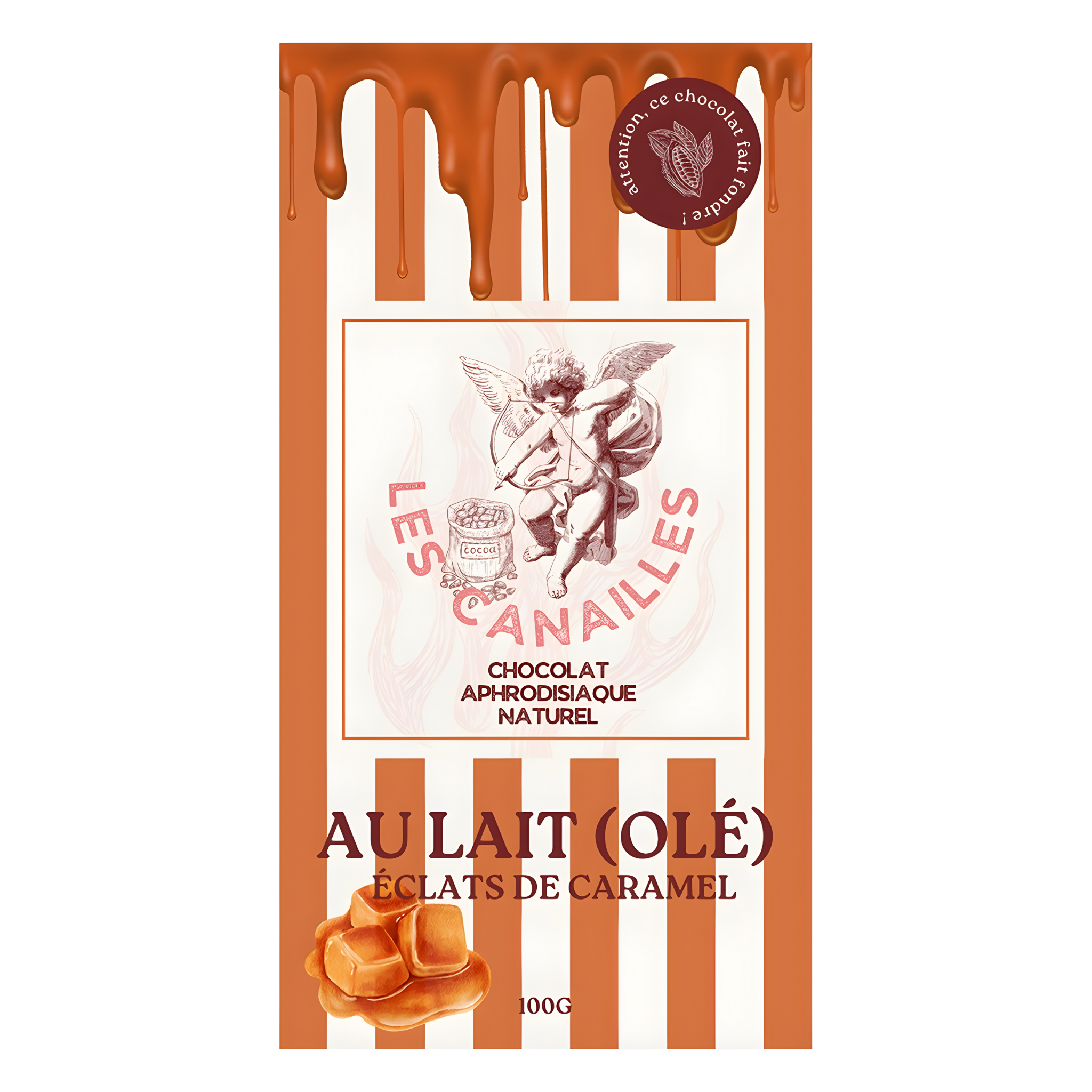 Tablette chocolat au lait éclats de caramel - Aphrodisiaque