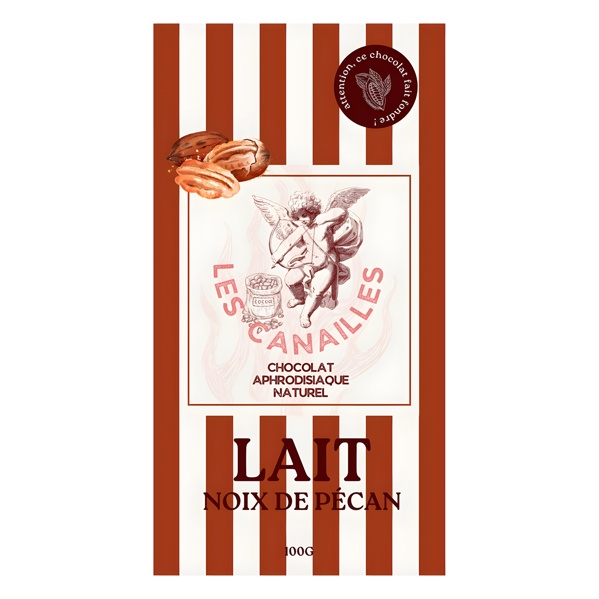 Tablette chocolat au lait noix de pécan - Aphrodisiaque