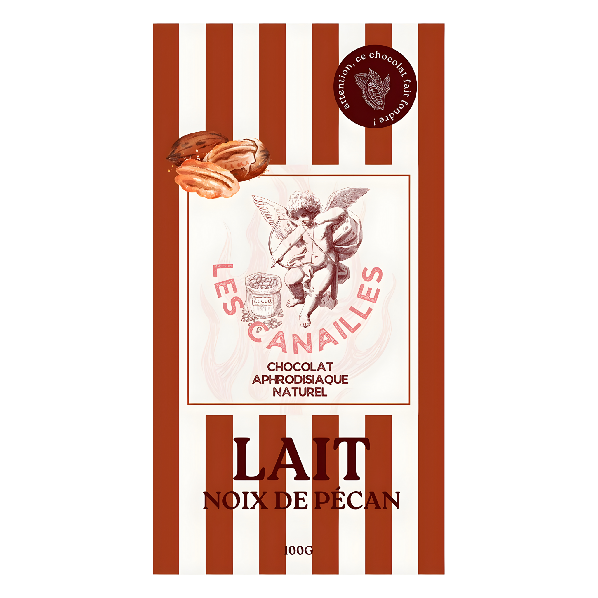 Tablette chocolat au lait noix de pécan - Aphrodisiaque