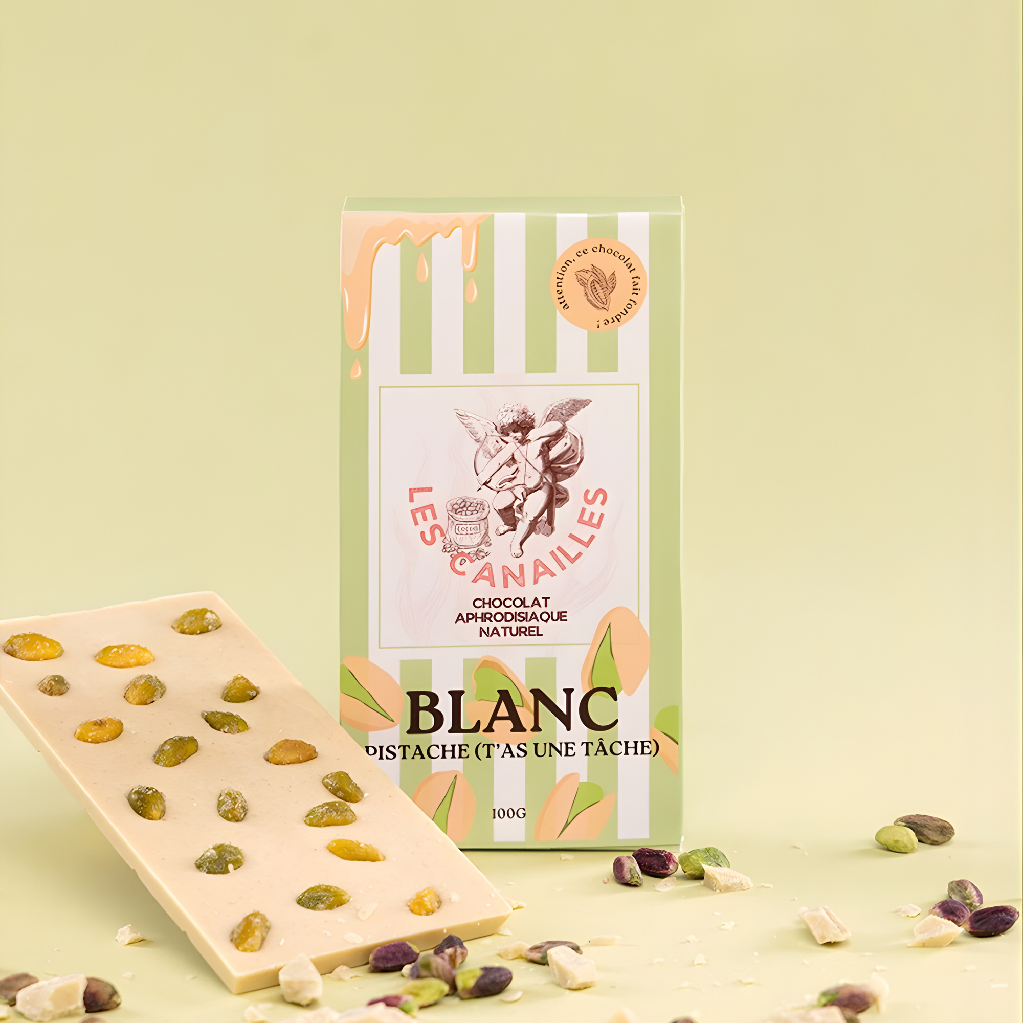 Tablette chocolat blanc pistache - Aphrodisiaque