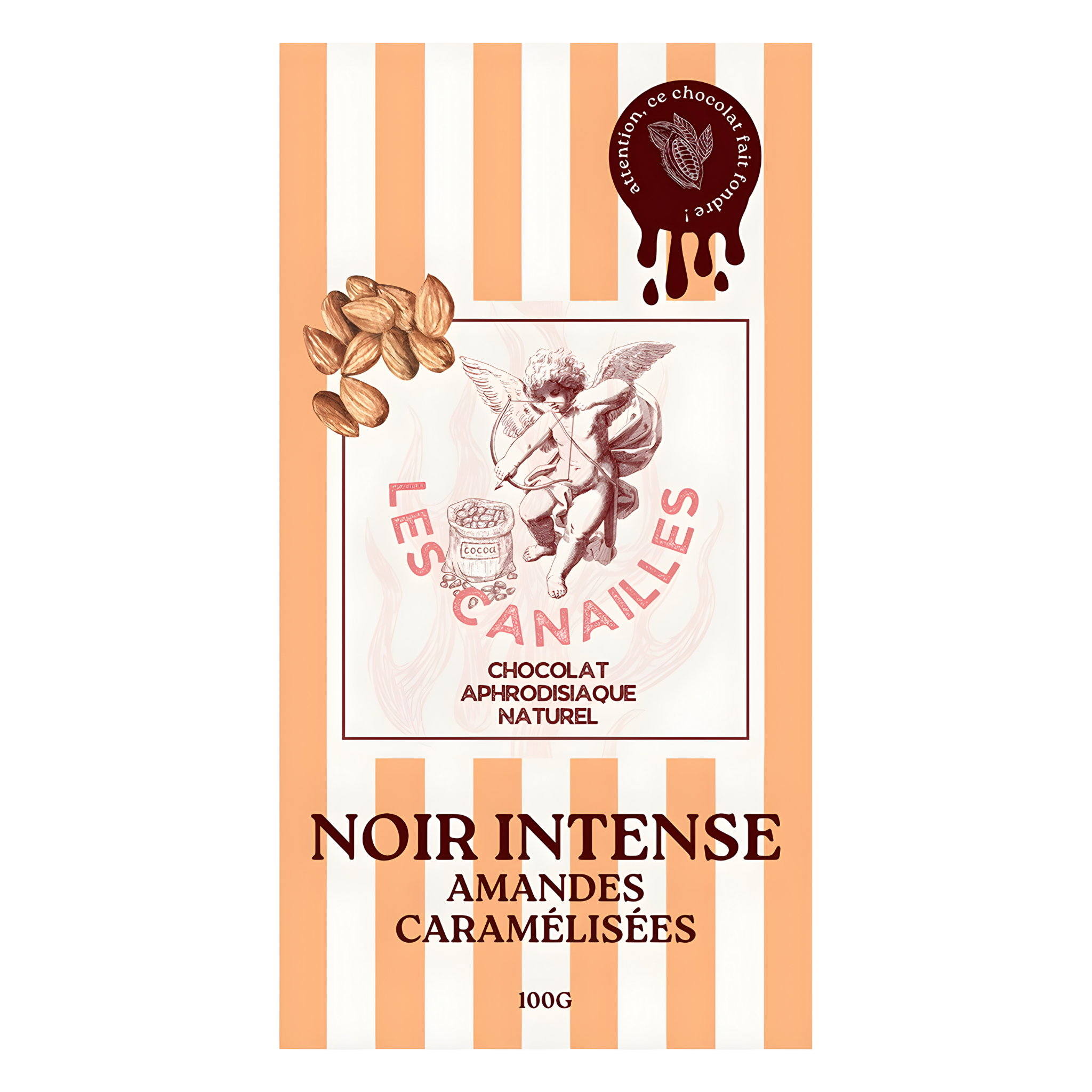 Tablette chocolat noir amandes caramélisées - Aphrodisiaque